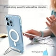 thumbnail image 3 of Clear Magnetic Phone Case For IPhone 14 Pro Max 13 12 11 Mini With Metal Kickstand For Wireless Charging Back Cover, 3 of 4