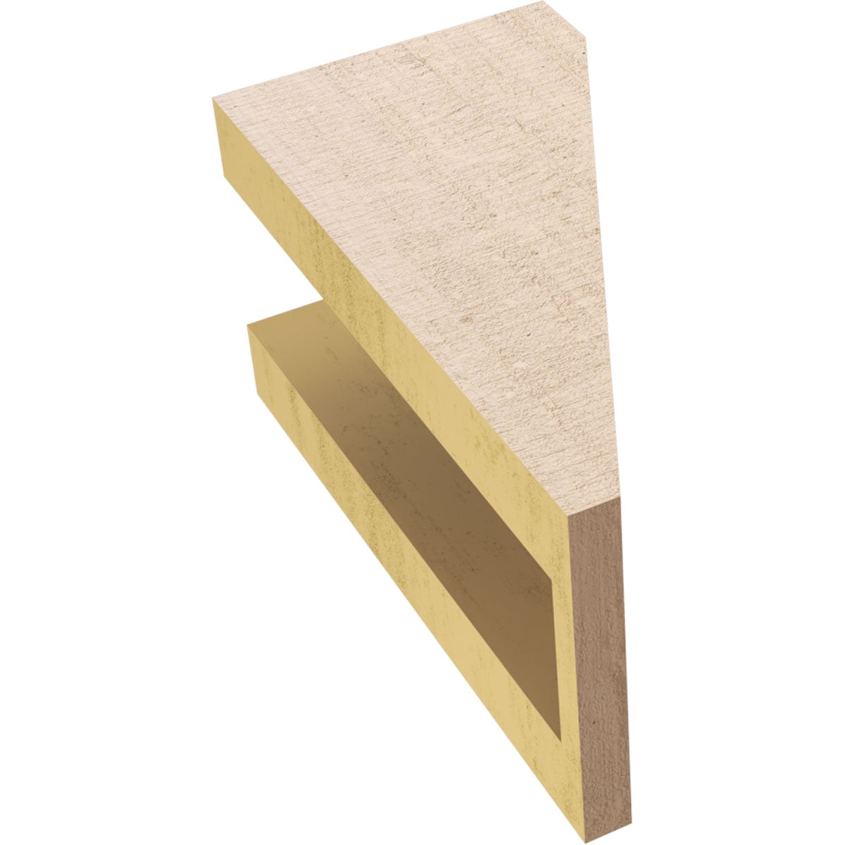 4"W x 4"D x 8"H Wide Concord Rough Cedar Woodgrain TimberThane Corbel, Primed Tan