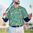 thumbnail image 5 of KLL Mushrooms and Flowers for Men's Baseball Shirts,Short Sleeve Casual Shirts Button Down Shirt for Men Beach Summer Wedding Shirt-4X-Large, 5 of 7