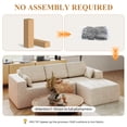 thumbnail image 4 of JONPONY L-Shape Sofa Couch,Cloud Sofa Couch No Assembly Boneless Deep Seat Sofa for Living Room, Beige, 4 of 14