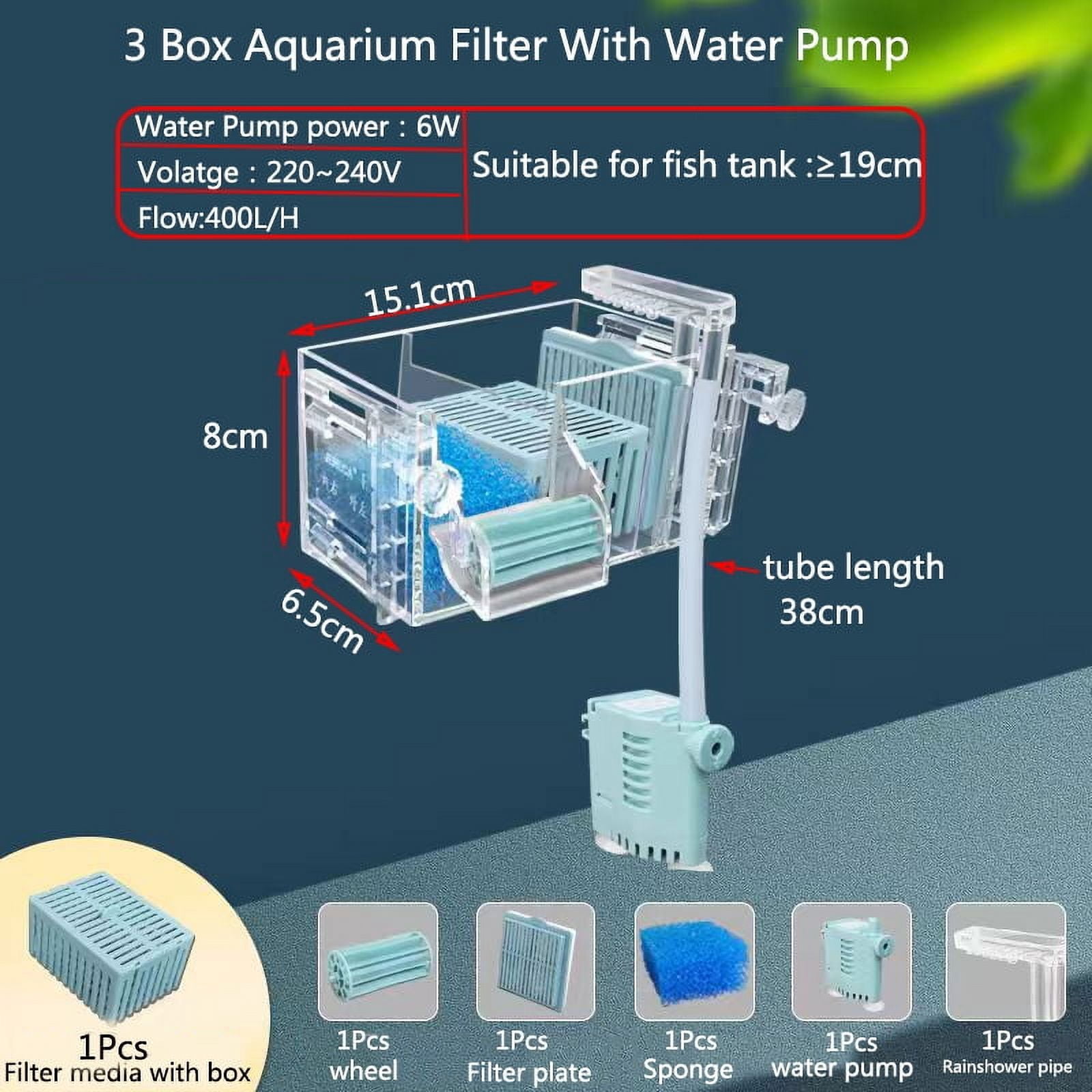 New Fish Tank Waterfall Filter Box Wall Mounted Built-in Silent Circulating Water Purifier For Aquarium Tank Box With Water Pump