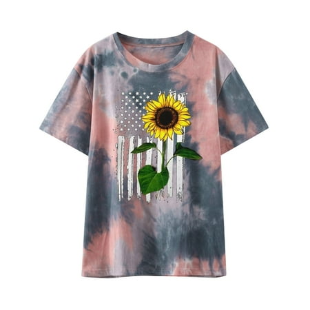 

Shirts for Women Shirts for Women Women s Fashion Printed Round Neck Short Sleeve T-shirt Blouse Loose Tops Crop Top White Tank Tops Women Clearance Pink S