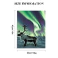 thumbnail image 2 of Natural Landscape Aurora Borealis Art Painting Purple Green Red Aurora Borealis and Deer Canvas Home Decoration Wall Art Decoration Painting Poster Room Aesthetics 12 * 16in/16 * 20in, 2 of 5