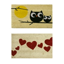 Rubber-Cal "Modern Decor Door Mat Kit" - 2 Modern Coco Coir Doormats - 18" x 30"