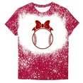 thumbnail image 3 of Fiudx Ofertas Del Día Camisa Superior Informal de Manga Corta con Cuello Redondo y Estampado Informal y Moderno para Mujer, 3 of 4