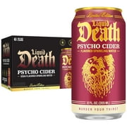 Liquid Death, Psycho Cider, Apple Cider-Flavored Sparkling Water, 6-Pack (12oz Cans), Low Sugar, Huge Flavor & No Artificial Sweeteners