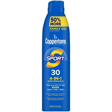 Coppertone Sport Sunscreen Spray, SPF 30 Spray Sunscreen, 8.3 Oz