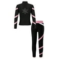 thumbnail image 5 of inhzoy Kids Girls 2PCs Athletic Sports Suit Figure Skating Outfit Long Sleeve Zipper Sweatshirt with Leggings Pink 16, 5 of 8