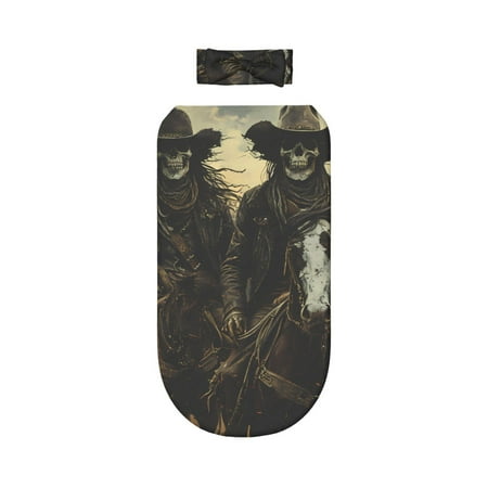 

Lafuoo Western Desert Skull Cowboy Pattern 0-6 Months Newborn Swaddle Bag Headband Set for Girls Clothes Baby Care Products