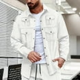 thumbnail image 2 of LNWUY Mens Casual Shirt Jacket Solid Color Lapel Button Down Waffle Jacket Long Sleeve Shirt Jackets Shacket Overshirt White XXL, 2 of 6