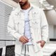 thumbnail image 1 of pstuiky Camisas casuales de manga larga para hombre, Chaqueta tipo cárdigan de manga larga con solapa y botones, color liso, para hombre, con múltiples bolsillos top de hombre l, 1 of 6