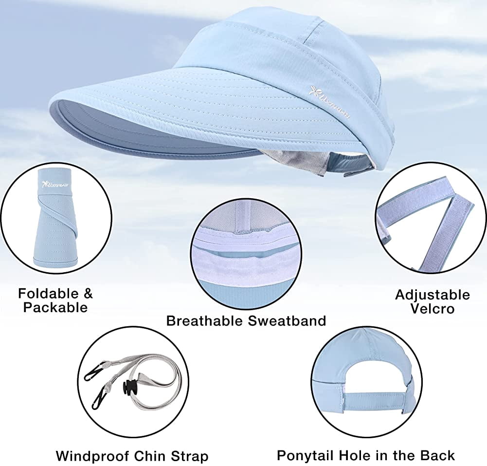 Ponytail Sun Hats for Women, 2 in 1 Zip-Off Uv Protection  display picture 3