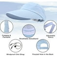thumbnail image 5 of Ponytail Sun Hats for Women, 2 in 1 Zip-Off Uv Protection Wide Brim Beach Hat Sun Visors, 5 of 7
