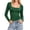 Green, variant on Polka Dot Long Sleeve Tops for Women Square Neck Slim Fitted Stretchy Fabric Casual Layering Tops