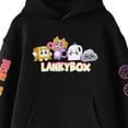 thumbnail image 2 of LankyBox Cute Characters Long Sleeve Youth Black Hooded Sweatshirt-XS, 2 of 5