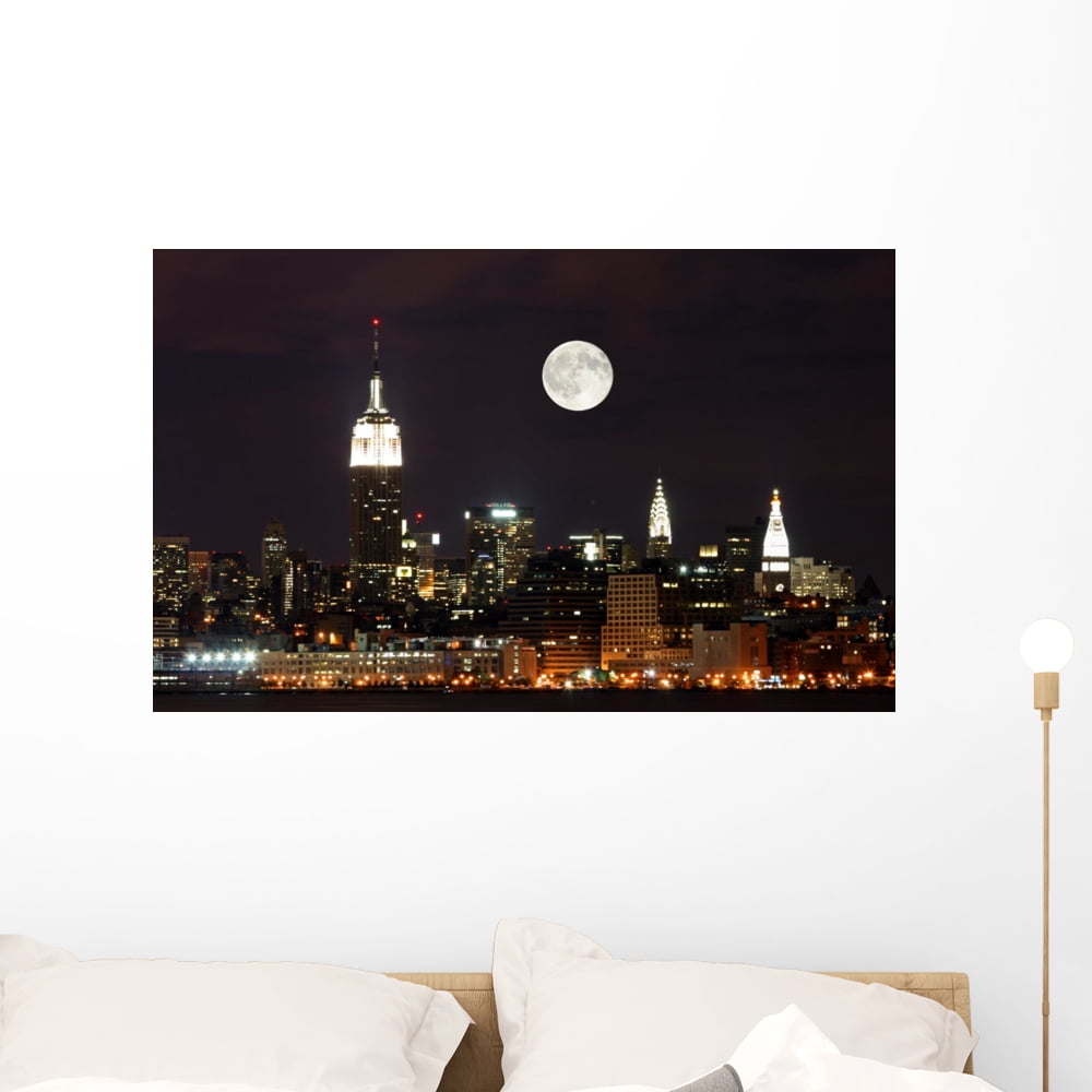 New York City Skyline Wall Mural by Wallmonkeys Peel and Stick Graphic ...