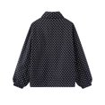 thumbnail image 5 of Sewkxo Womens Polka Dot Jackets Half-Zip Windbreaker Jacket Stand Collar Drawstring Hem Outerwear Trendy Casual Coats,Black S, 5 of 6