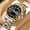 Two-tone black dial men's watch, variant on Men's watch, women's quartz watch, waterproof, luminous, dual calendar, fashionable wristwatch, unisex watch, business trendy unisex wristwatch
