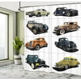 thumbnail image 3 of Vintage Shower Curtain Collage of Fifties Car Print for Bathroom 70 Inches Long, 3 of 4