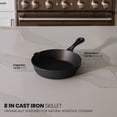 thumbnail image 2 of Thyme & Table 8" Smooth Milled, Pre-Seasoned Cast Iron Skillet, 2 of 10