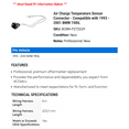 thumbnail image 2 of Air Charge Temperature Sensor Connector - Compatible with 1993 - 2001 BMW 740iL 1994 1995 1996 1997 1998 1999 2000, 2 of 2