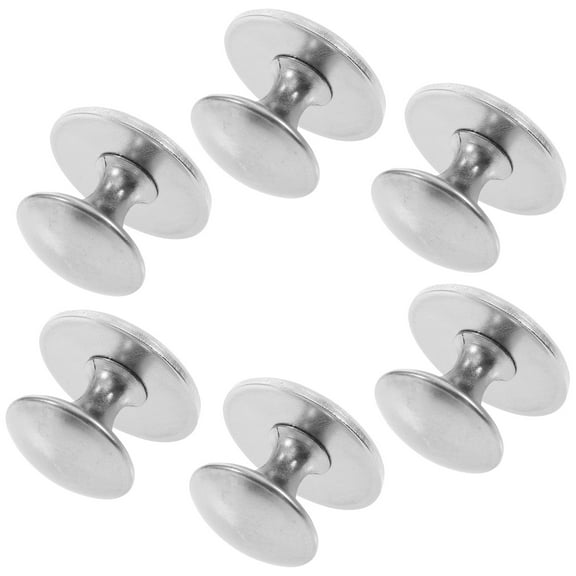 FOMIYES 6 Pcs Self-adhesive Handle Small Cabinet Knobs Pull Round Drawer Silver