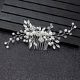 thumbnail image 1 of Peine de novia, joyería de perlas para mujer, joyería para el cabello nupcial, peine, joyería elegante para la cabeza de boda, 2,3x5,1 pulgadas brillar Electrónica, 1 of 5