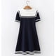 thumbnail image 4 of Vestido de verano para niñas, estilo infantil, falda azul marino, vestido deportivo para niñas medianas y grandes, vestido de princesa para niñas de 12 años, 4 of 5