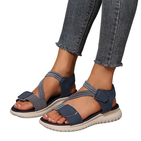 Orthopedic Sandals for Women Arch Support Comfortable Flat Sandals with Adjustable Strap Dressy Summer Comfortable Breathable Orthotic Walking Sandals Beach Shoes, 39