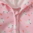 thumbnail image 6 of MIXUE Baby Girls Rompers Easter Bunny Long Sleeve Cartoon Print Hooded Bodysuits Streetwear,Pink,6-12 Months, 6 of 6