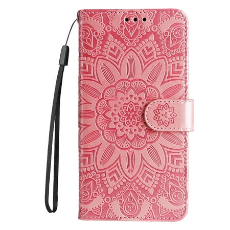 iPhone 8 Wallet Case, iPhone 7 Case, Dteck Embossed Flower PU Leather Flip Stand Case Cover With Hand Strap [Built-in Card Slots] For Apple iPhone 8 / iPhone 7, Rosegold
