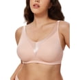 thumbnail image 2 of Deyllo Plus Size Bras for Women Lightweight Wireless Bra Full Coverage Support Underwire Comfort No Padded Pink Bra 34B, 2 of 4