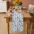 thumbnail image 2 of Blue Tropical Plant Table Runner 72 Inches, Summer Coconut Trees Coastal Nautical Bed Runner Dresser Scarves Tabletop for Indoor Outdoor Parties/Ceremony/Banquet, 16" x 72", 2 of 9