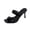 Black, variant on Two Strap Heeled Sandals for Women Kitten Heel Rounded Toe Heels Women Slip on Open Toe Sandals Black 8.5