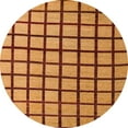 thumbnail image 1 of Ahgly Company Indoor Round Abstract Dark Orange Checkered Area Rugs, 4' Round, 1 of 6