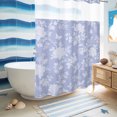 thumbnail image 6 of No Hook Shower Curtain, Spring Floral Shower Curtains for Bathroom with See Through Top Window, Country Farmhouse Flower Texture Purple Waterproof & Washable Bath Curtain Stall 48"x72", 6 of 9