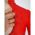 thumbnail image 4 of iiniim Gymnastics Unitards for Girls Long Sleeve Gymnastics Leotard Full Body Bodysuit Dance Figure Skating Jumpsuit Red 8, 4 of 7