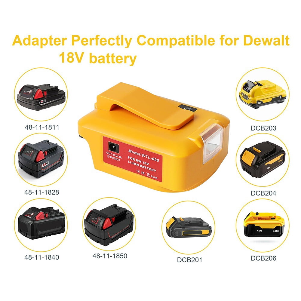 AFQH Power Adapter for DEWALT USB Charger Adapter 18V Batteries Power Bank Adapter