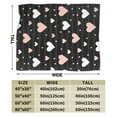 thumbnail image 3 of Wijzvio Pink White Heart Throw Blanket Soft Fuzzy Fleece Blanket For Couch Bed Living Room Decoration 50"X40", 3 of 9