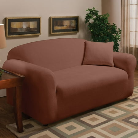 Madison Home Stretch Microfleece Box Cushion Loveseat Slipcover