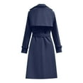 thumbnail image 3 of Long Trench Coat for Women 2025 Long Sleeve Double Notched Lapel Classic Overcoat with Belt Outerwear, 3 of 4