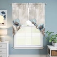 thumbnail image 6 of Spring Floral Kitchen Window Curtains, Swag Curtains Valance for Bedroom Living Room Bathroom, Teal Tulip Farmhouse Retro Botanical Herb Rod Pocket Window Curtain Block Drapes 2 Panels 36"x36", 6 of 9