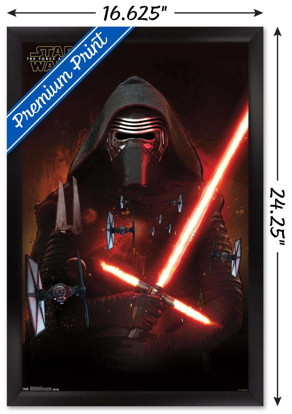 Star Wars: The Force Awakens - Kylo Ren Wall Poster, 14.725" x 22.375", Framed