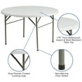 thumbnail image 4 of Emma + Oliver 4' Round Plastic Event Folding Table with Carrying Handle, White, 4 of 8
