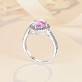 thumbnail image 5 of Anillo de moissanita para mujer, 1 quilate, para pareja, compromiso, boda, color rosa, tesoro, anillo de plata de ley 925, 5 of 5