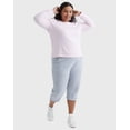 thumbnail image 4 of Hanes Just My Size EcoSmart Women's Fleece Sweatshirt, V-Notch (Plus ) Pale Pink 4X, 4 of 10