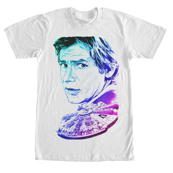 Men's Star Wars Han Solo Millennium Falcon Graphic Tee White 2X Large