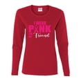thumbnail image 2 of I Wear Pink for My Friends Survivor Awareness Womens Graphic Long Sleeve T-Shirt, Red, X-Large, 2 of 3