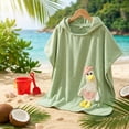 thumbnail image 6 of Hooded Towel Poncho Quick Dry Coral Fleece Bathrobe Super Soft Cotton Blend Absorbent Large Size Cartoon Goose Pattern for Beach Pool and Home Shower Use, 6 of 6