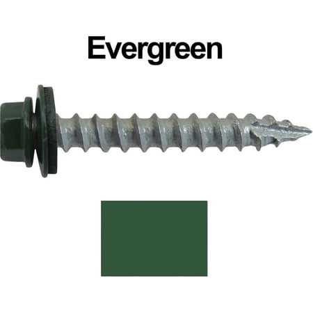 

Jake Sales Brand -14 x 1-1/2 Metal Roofing Screws ~250 - Hex Head - Typ 17 Tip - EPDM washer - EVERGREEN